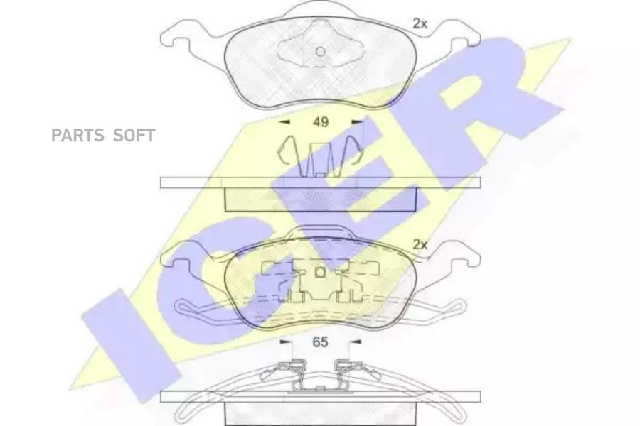 

Колодки Передние Ford Focus 1 1.4-2.2 Icer 181264 Icer арт. 181264