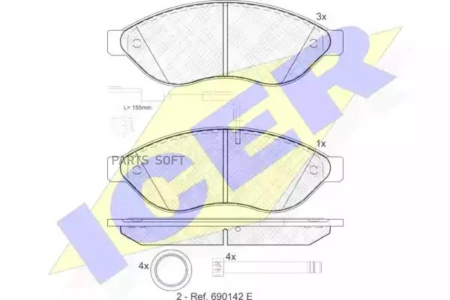 

Колодки Дисковые Передние Citroen Jumper,Fiat Ducato,Peugeot Boxer 2.2hdi 06 Icer 141803 I