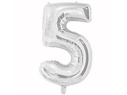 

1207-3662 Шар К ЦИФРА 5 26" Silver (цена за 1 шт.)