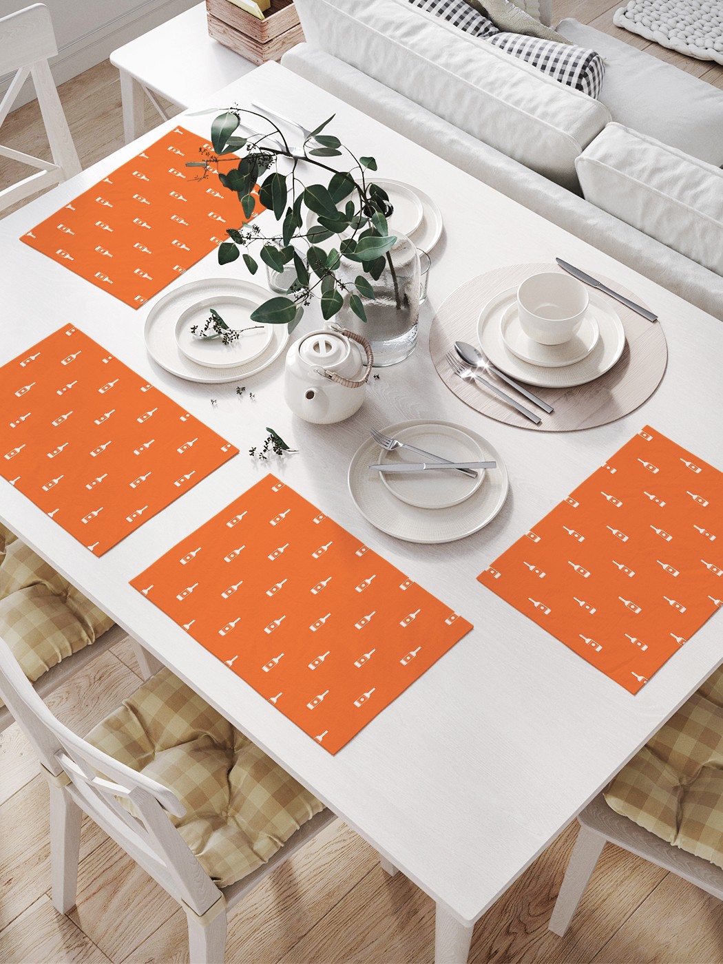 

Комплект салфеток JoyArty "Бутылки алкоголя" для сервировки стола (32х46 см, 4 шт.), Оранжевый, Бутылки алкоголя