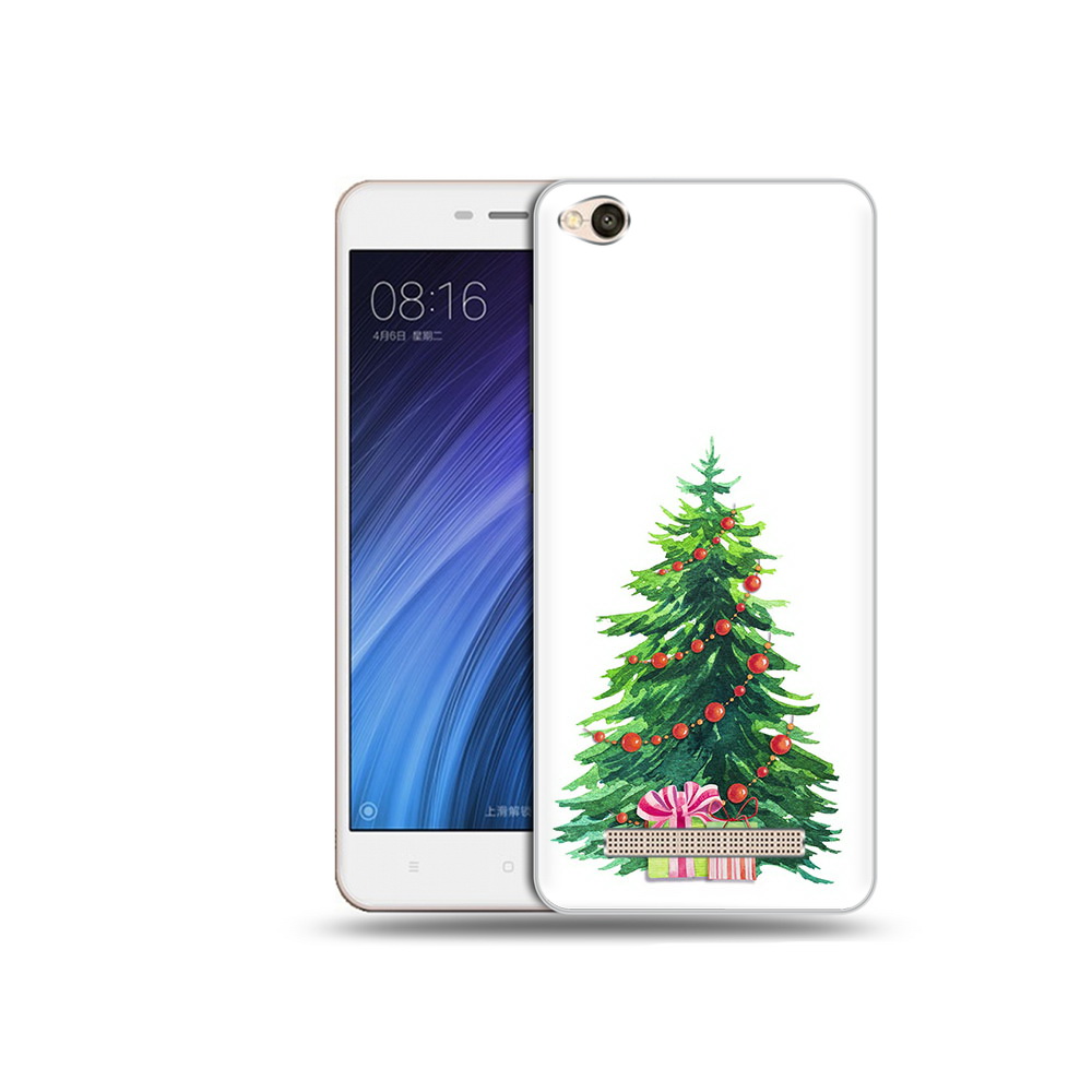 Чехол MyPads Tocco для Xiaomi Redmi 4A Елка новогодняя с подарками акварель