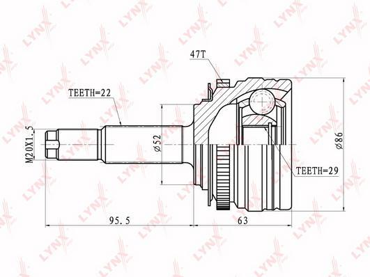 

Шрус LYNXauto CO-1815A LYNXauto co1815a