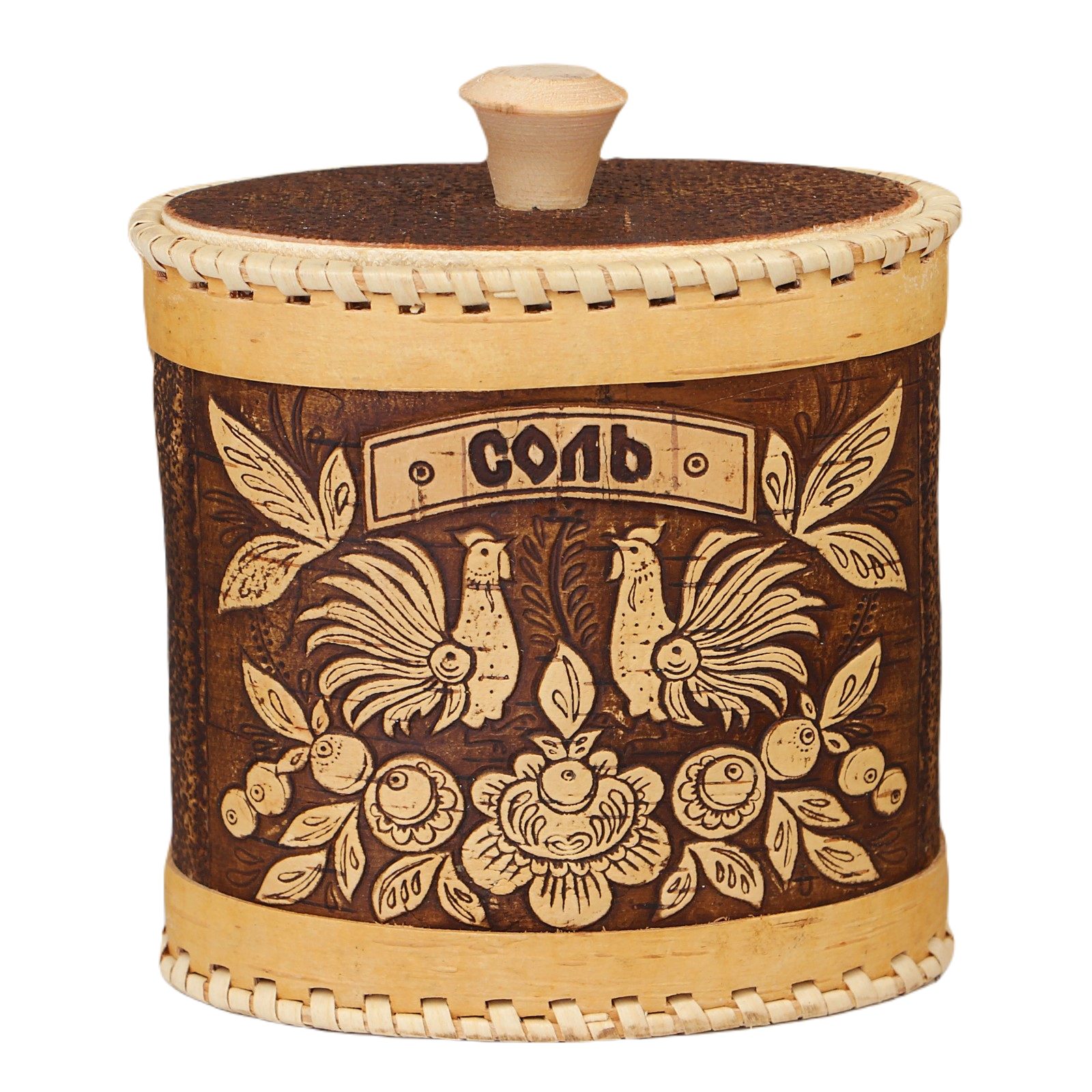 

Туес для специй «Птицы», соль, 15х9х14 см