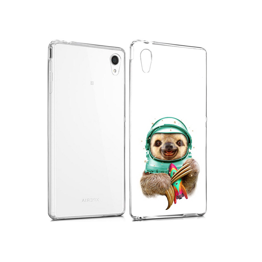 

Чехол MyPads Tocco для Sony Xperia M4 Aqua Ленивец астронавт (PT41841.249.104), Прозрачный, Tocco