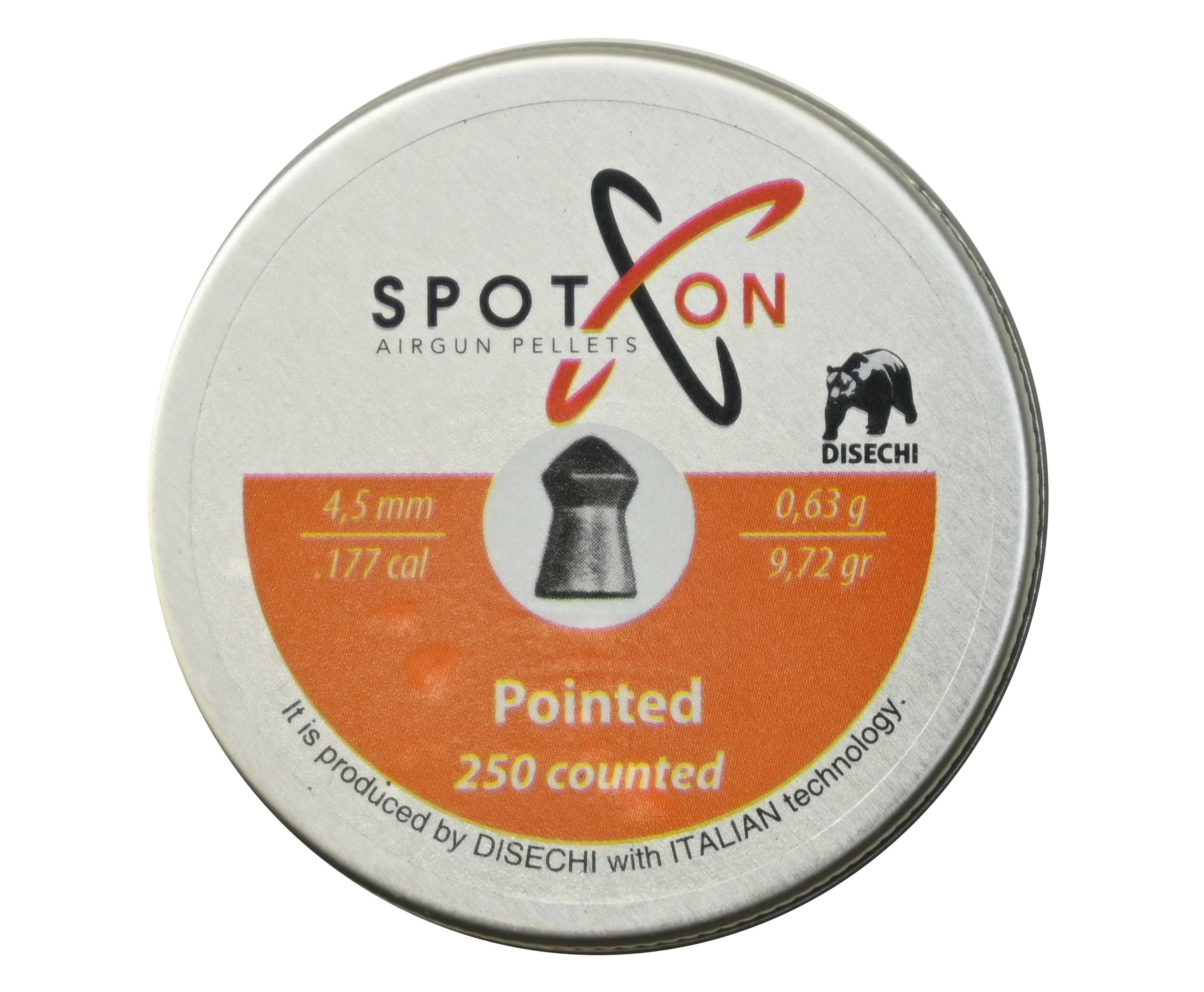 

Пули пневматические Spoton Disechi Pointed 4.5 мм (0.63 г, 250 шт), Серый