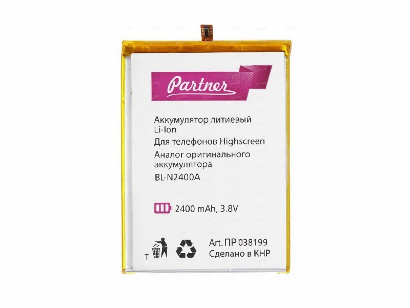 

Аккумулятор для телефона Highscreen Tasty BL-N2400A