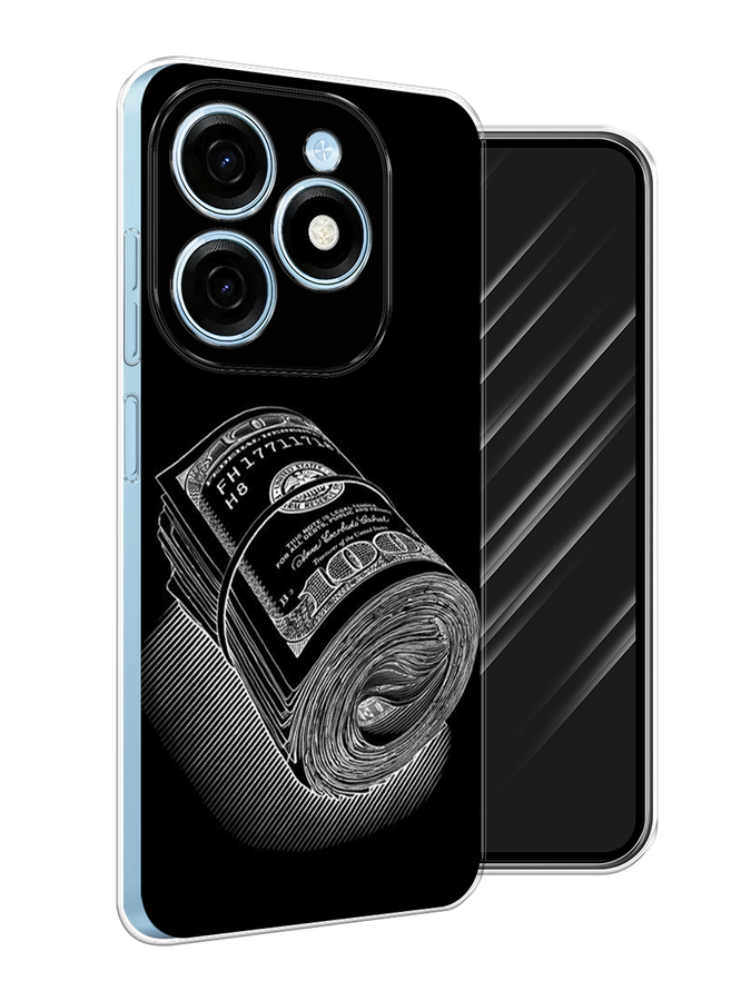 

Чехол Awog на Tecno Spark 20 "Кубышка денег", Черный;серебристый, 304750-1