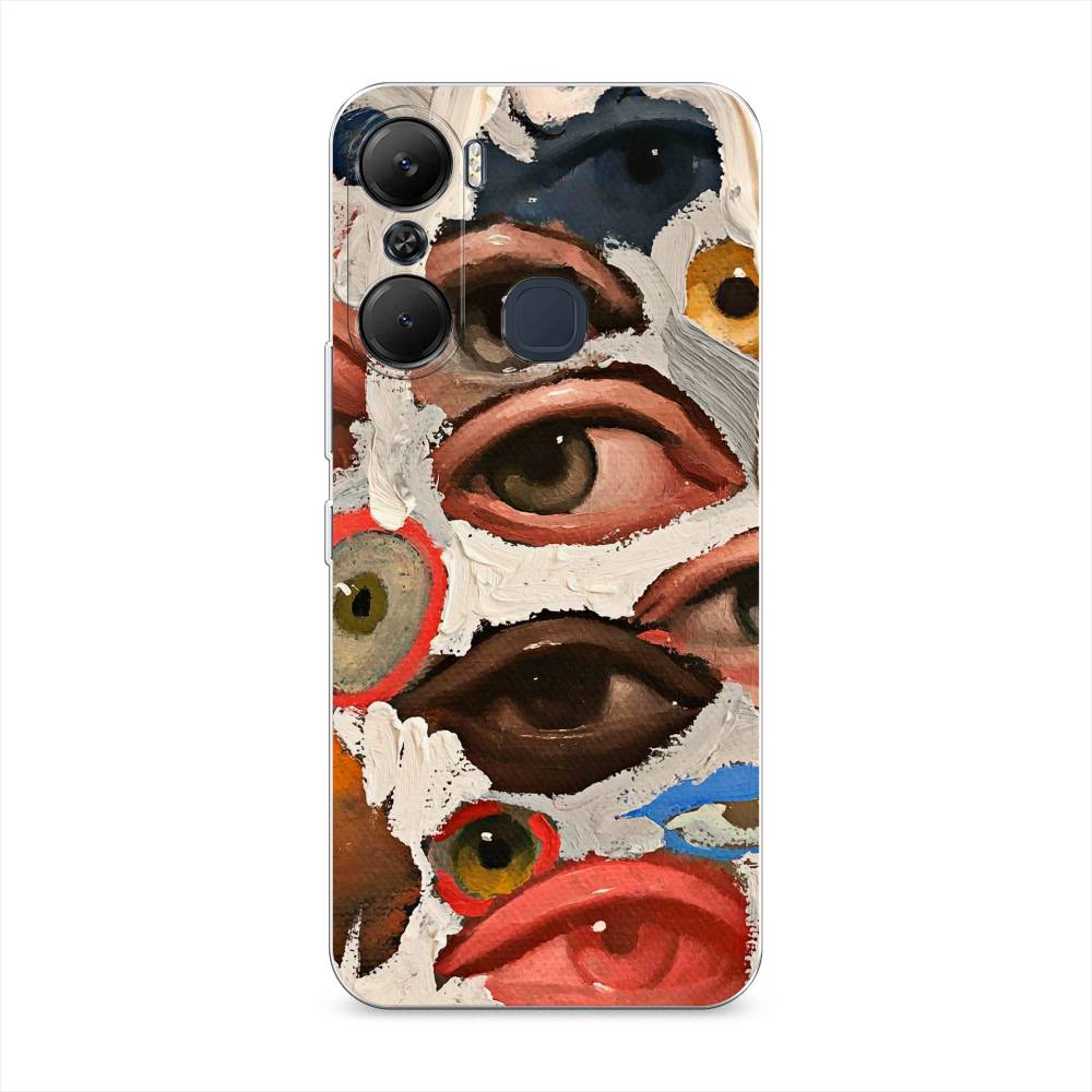 

Чехол Awog на Infinix Hot 12 Pro / Инфиникс Хот 12 Про "Глаза масляная живопись", Серый;бежевый;красный, 3102450-7