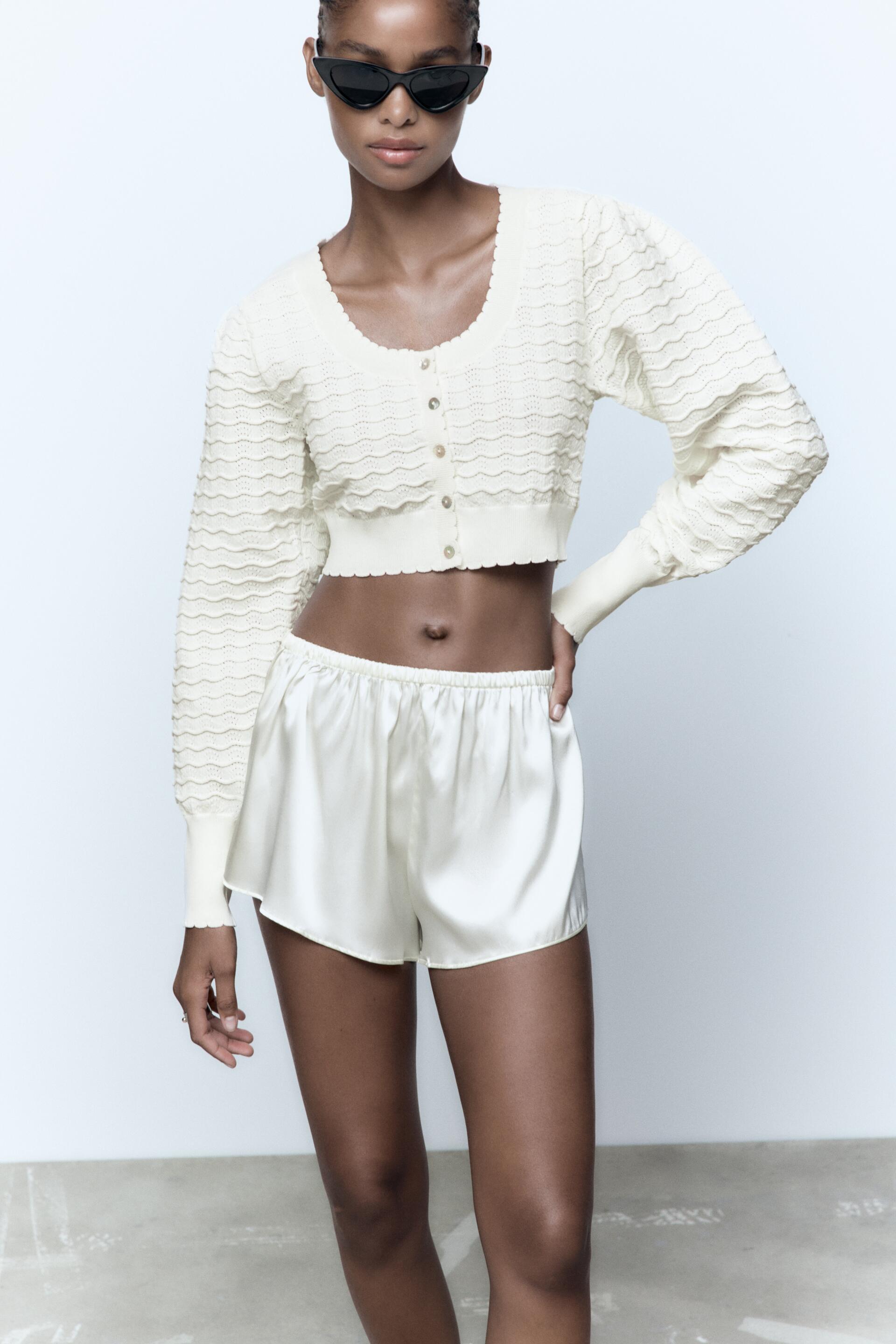 

Кардиган женский ZARA 02893016 белый L (доставка из-за рубежа), 02893016
