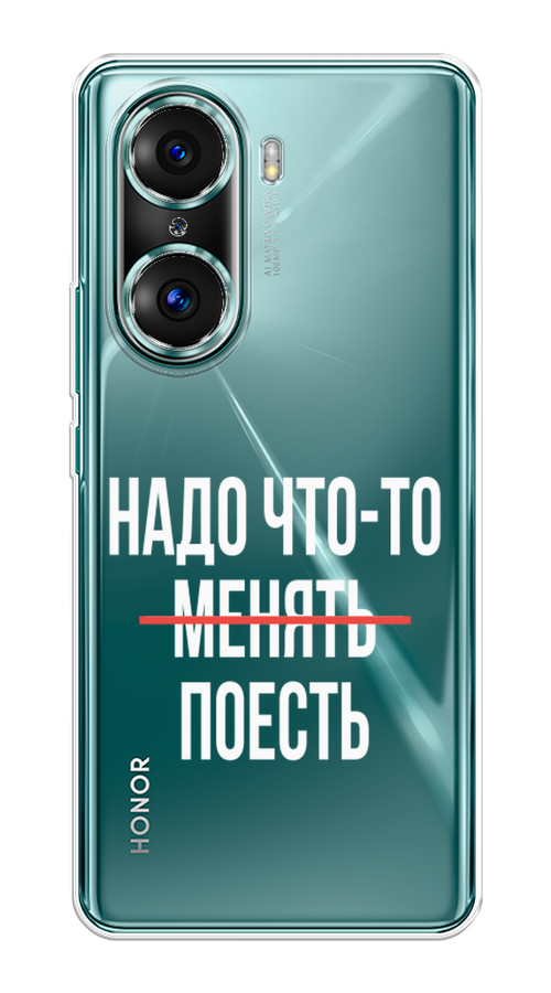 

Чехол на Honor 60 Pro "Надо что-то поесть", Белый;красный, 6106750-6