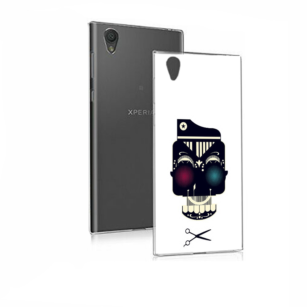 

Чехол MyPads Tocco для Sony Xperia E5 черно белый скелет с яркими глазами, Прозрачный, Tocco