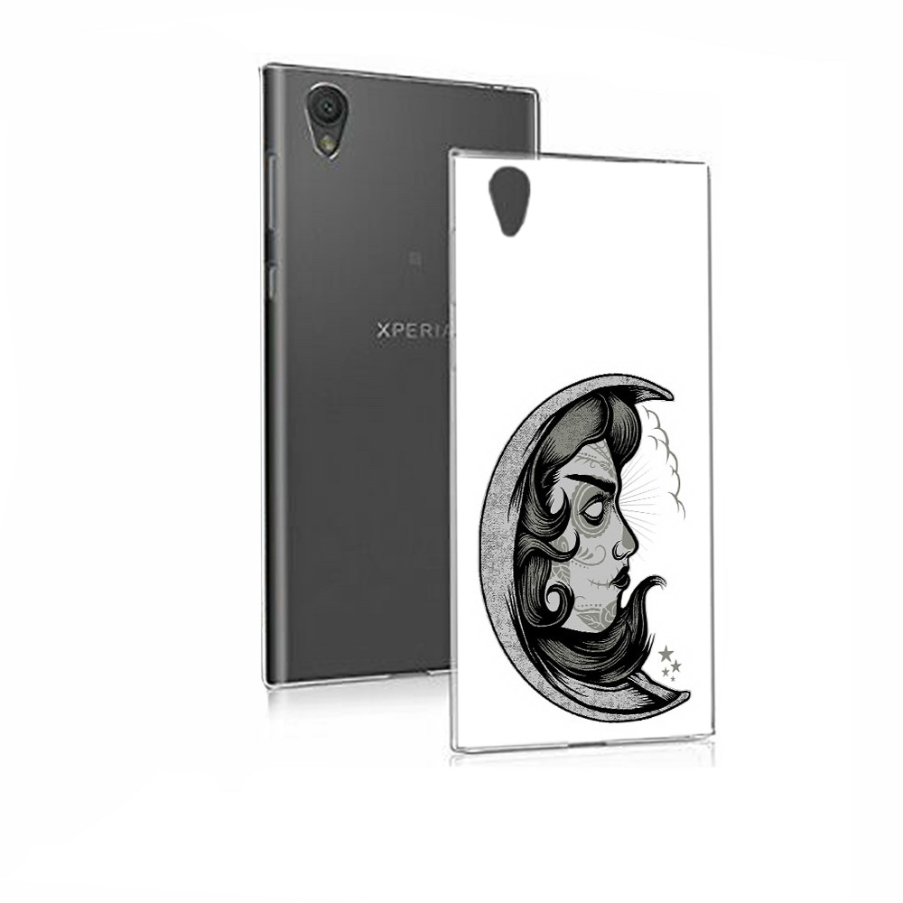 

Чехол MyPads Tocco для Sony Xperia E5 черно белая луна с лицом (PT50363.248.680), Прозрачный, Tocco