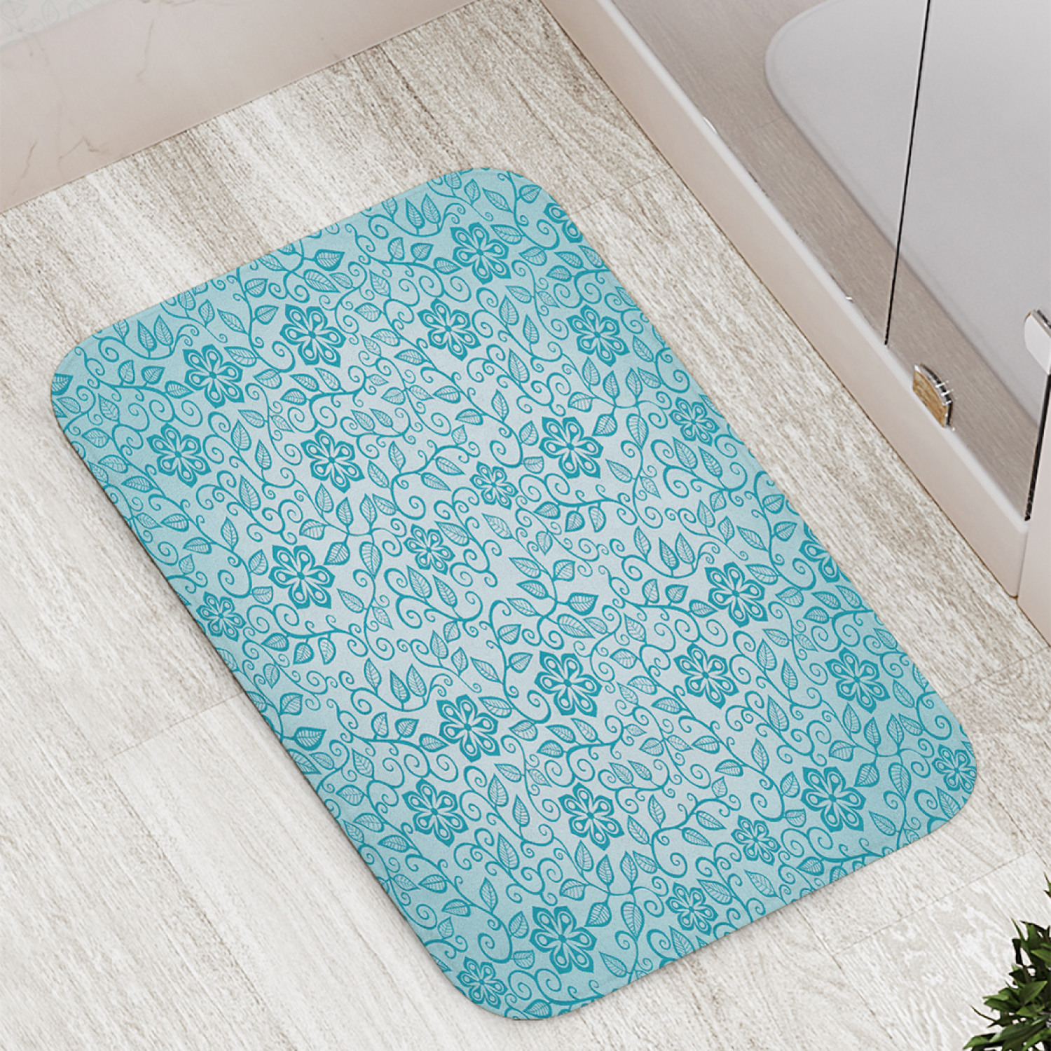 

Коврик противоскользящий JoyArty "Лианы цветов" для ванной, сауны, бассейна, 77х52 см, Лианы цветов