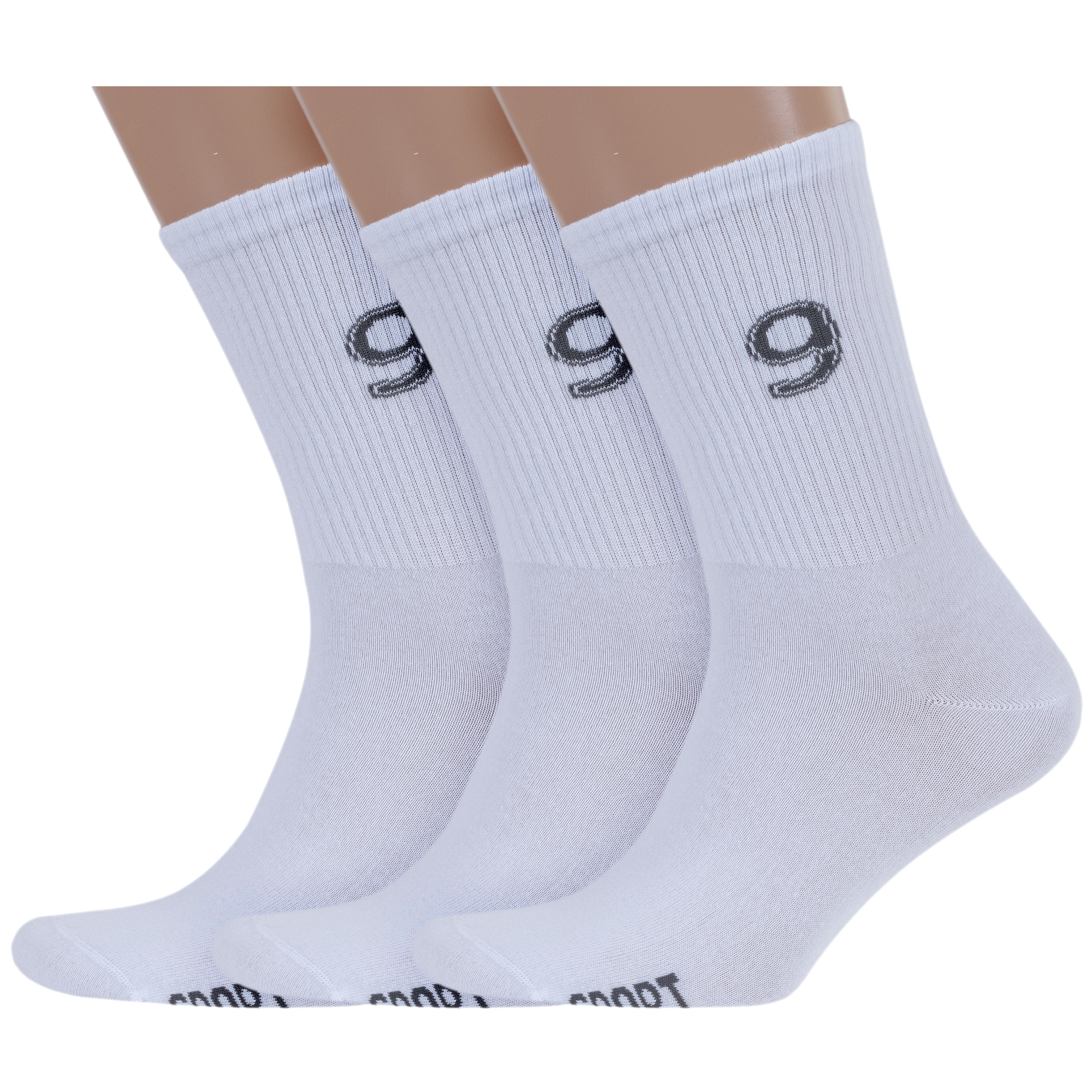 

Комплект носков мужских Rusocks 3-М3-13750 белых; черных 25-27, Белый;черный, 3-М3-13750