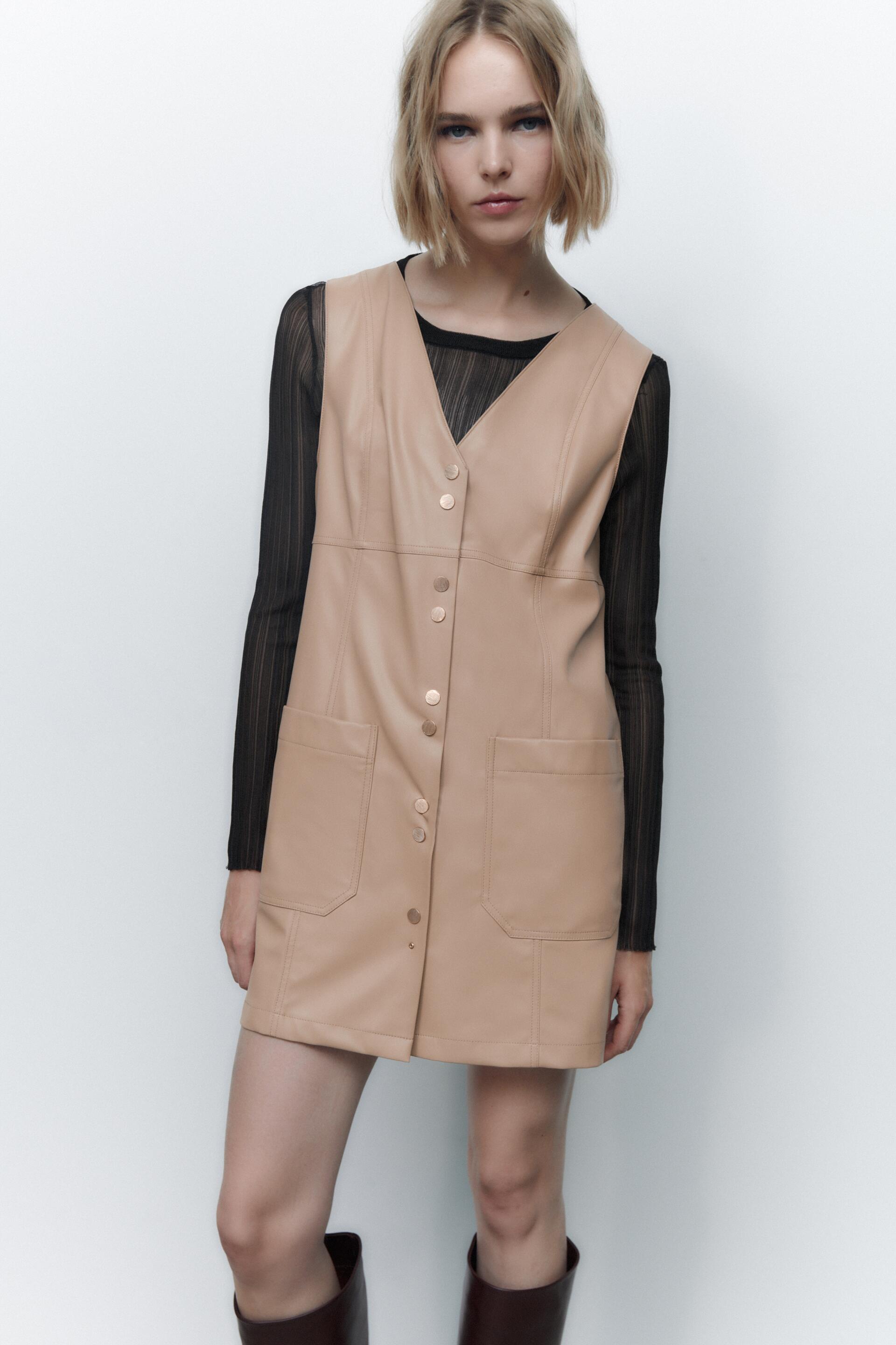 

Сарафан женский ZARA 02799872 бежевый M (доставка из-за рубежа), 02799872