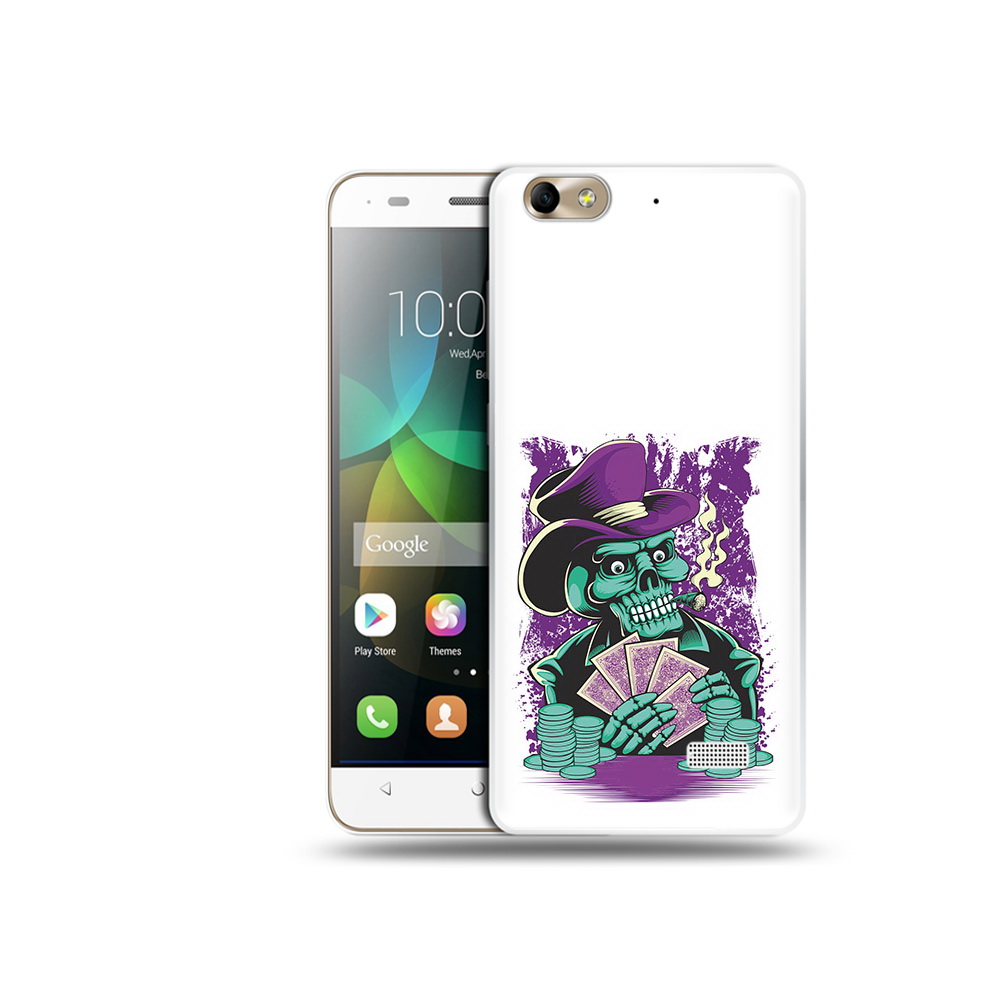 

Чехол MyPads Tocco для Honor 4C зеленый череп с картами (PT10946.43.361), Прозрачный, Tocco