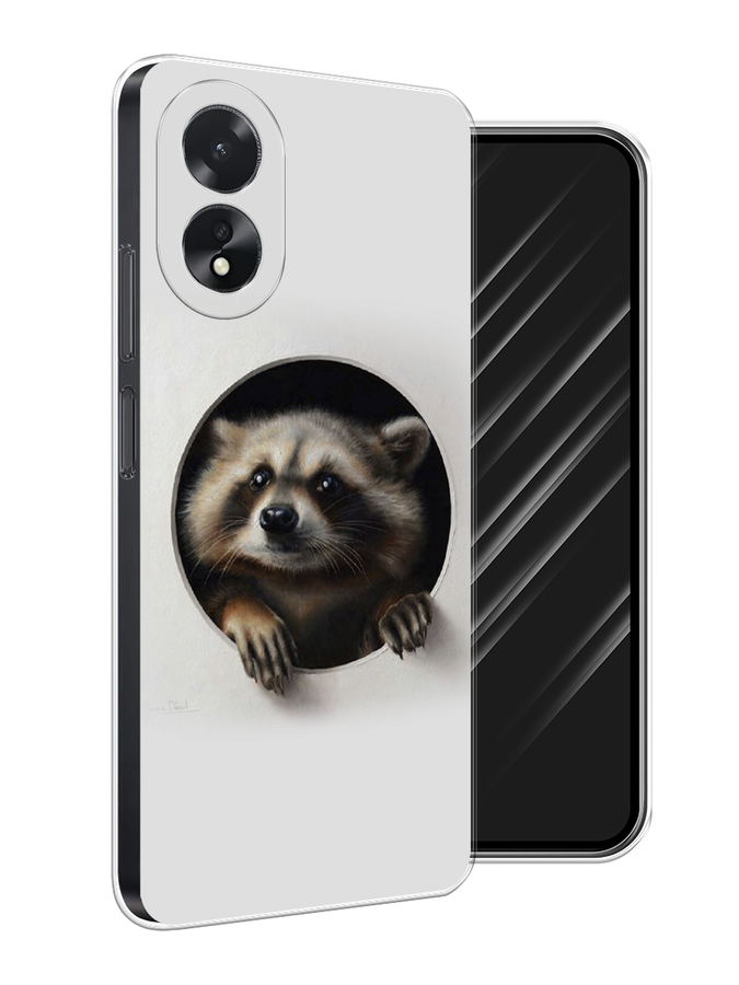 

Чехол Awog на Oppo A38 "Любопытный енот", Коричневый;черный;белый, 2515350-1