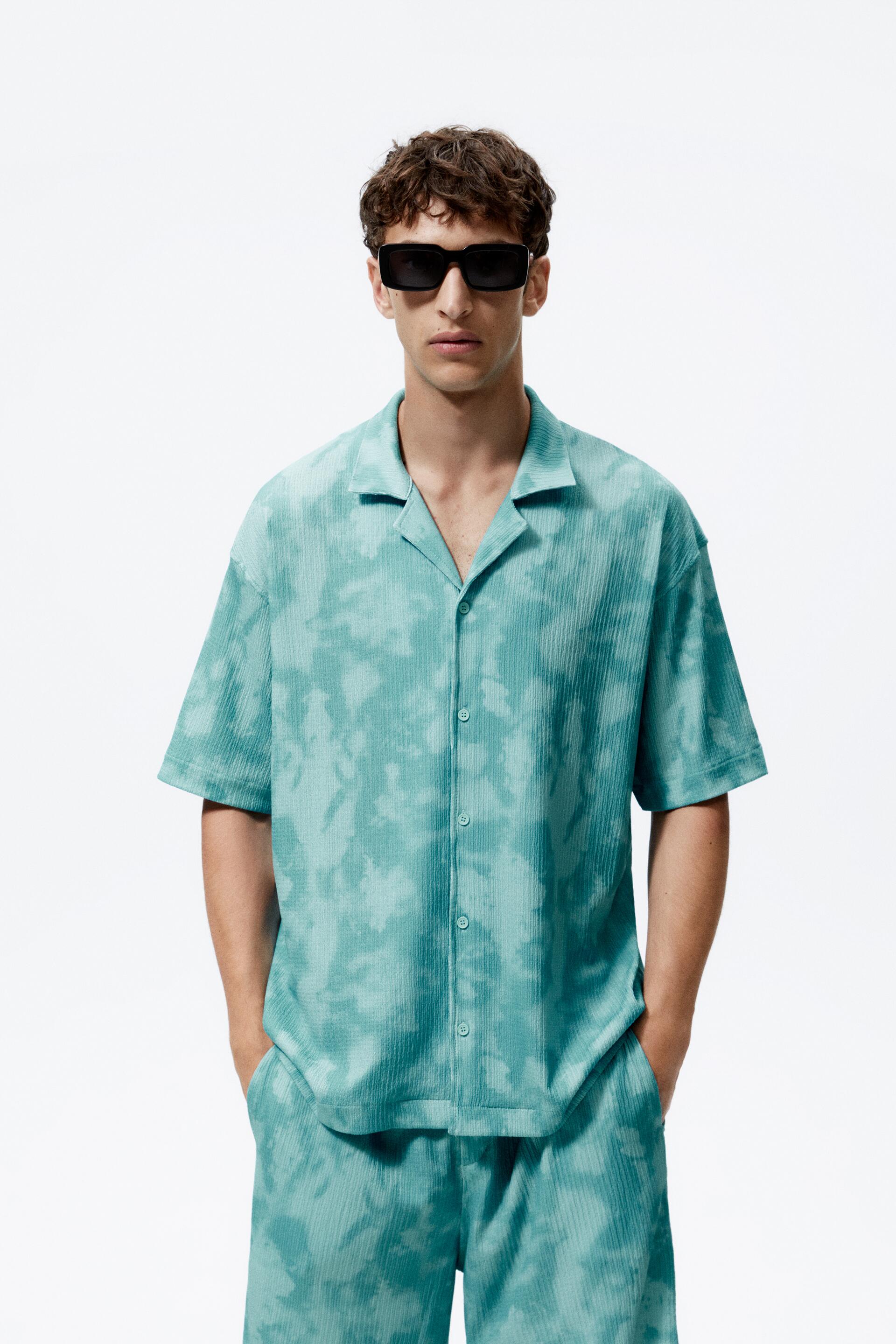 

Рубашка мужская ZARA 02795310 бирюзовая M (доставка из-за рубежа), 02795310