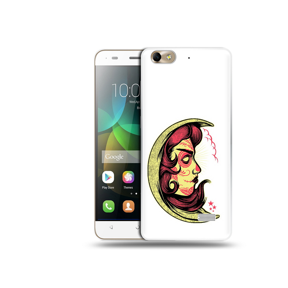 

Чехол MyPads Tocco для Honor 4C желтый полумесяц с лицом девушки (PT10946.43.346), Прозрачный, Tocco