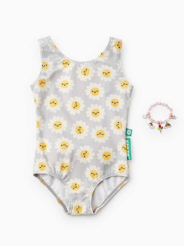 

Купальник слитный для девочек Happy Baby 50658 серый 110, 50658