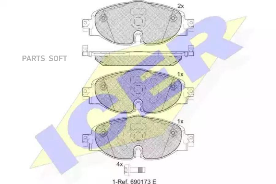 

Колодки Передние Audi Q3 Ii/Skoda Karoq/Vw Tiguan Ii Icer 182111-204 Icer арт. 182111-204