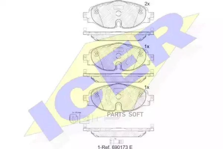 

Колодки Передние Ad A3/Vw Golf Vii Icer 182111 Icer арт. 182111