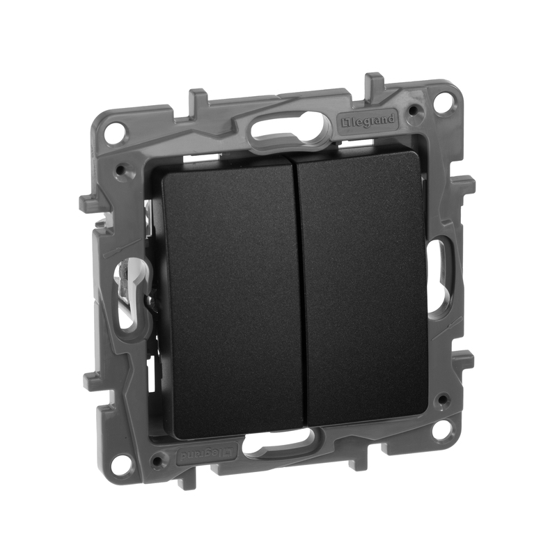 

LEGRAND Etika 672612 переключатель проходной двухклавишный с/у антрацит, Белый, LEGRAND Etika 672612 переключатель проходной двухклавишный с/у антрацит