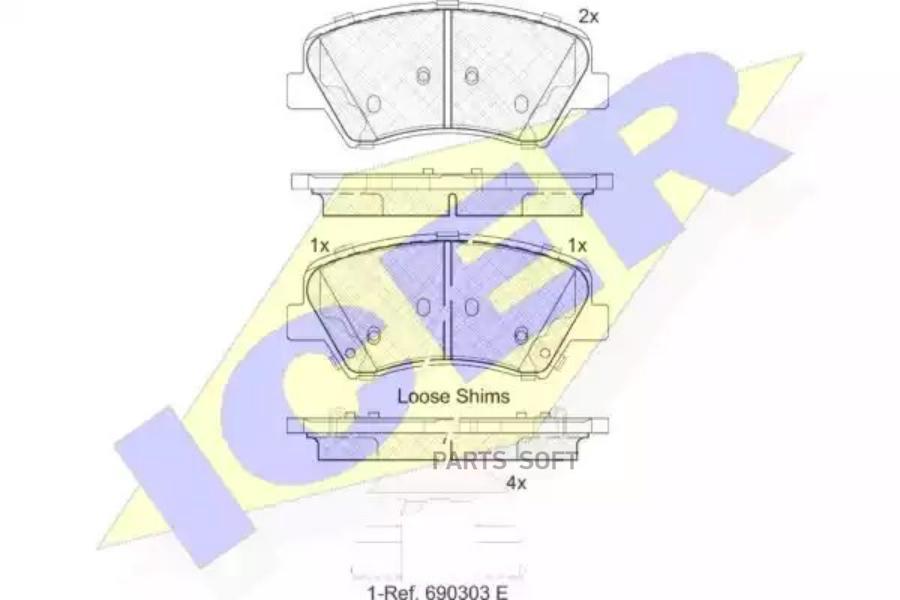 

Колодки Передние Hyundai Elantra 11-15 / Veloster 11-17 Icer 182029 Icer арт. 182029