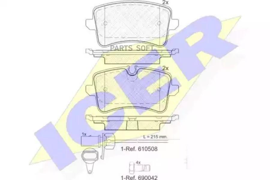 

Колодки Задние Audi A4/A5/A6/A7/Q5 (07-18) / Porsche Macan 14-> Icer 181986-203 Icer арт.