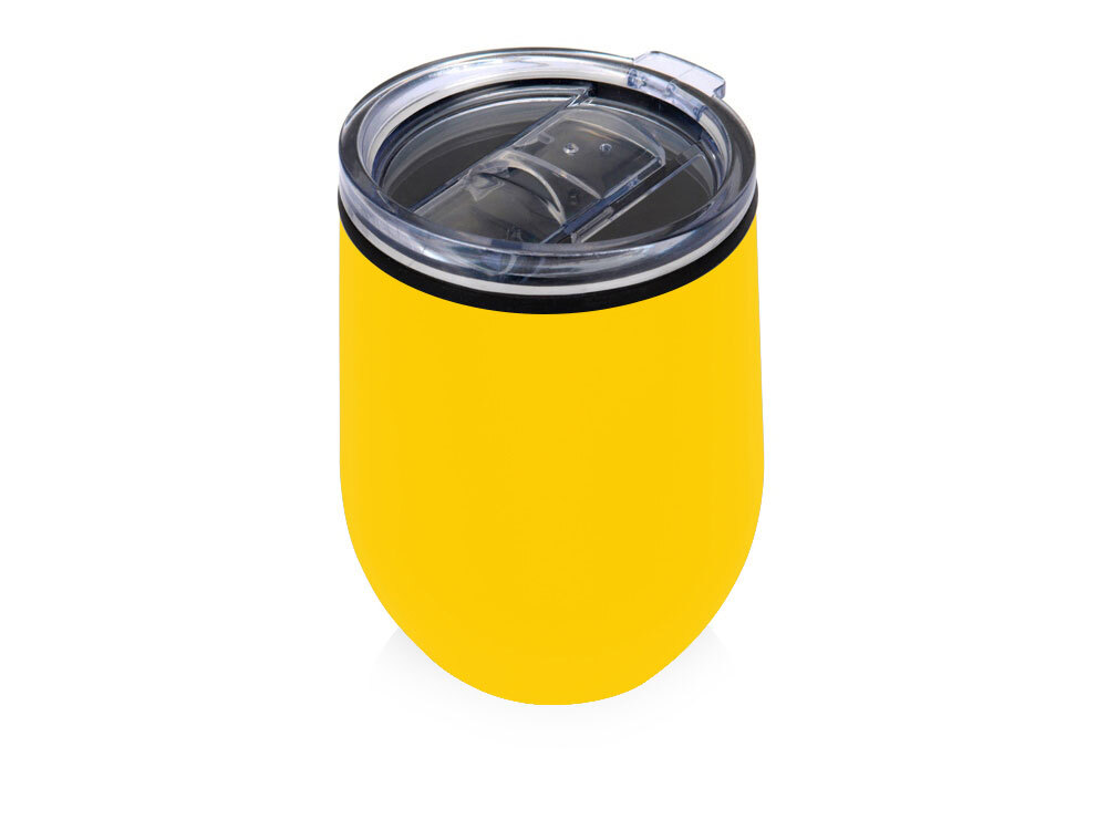 Термокружка Pot 330 мл, крышка-слайдер, внешнее покрытие из нержавеющей стали, желтый