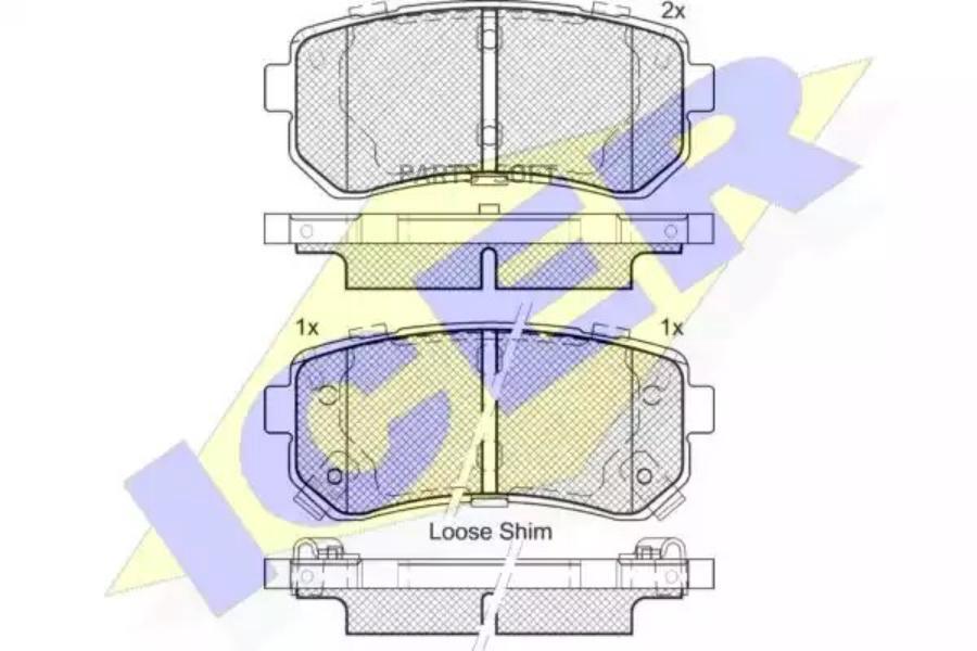 

Колодки Задние Hyundai Tucson Ii/Kia Sportage Iv 2016-> Icer 181955 Icer арт. 181955