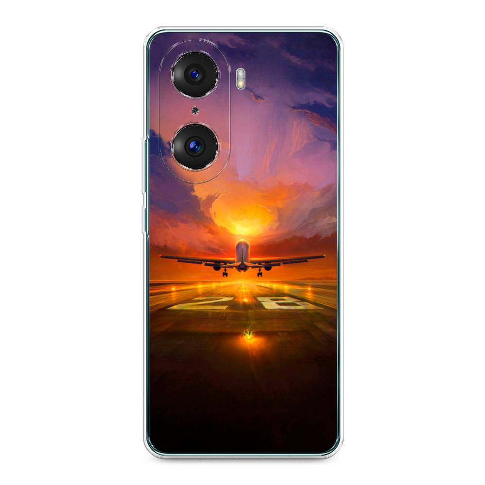

Чехол на Honor 60 Pro "Самолет на посадке", Оранжевый;синий, 6106750-6