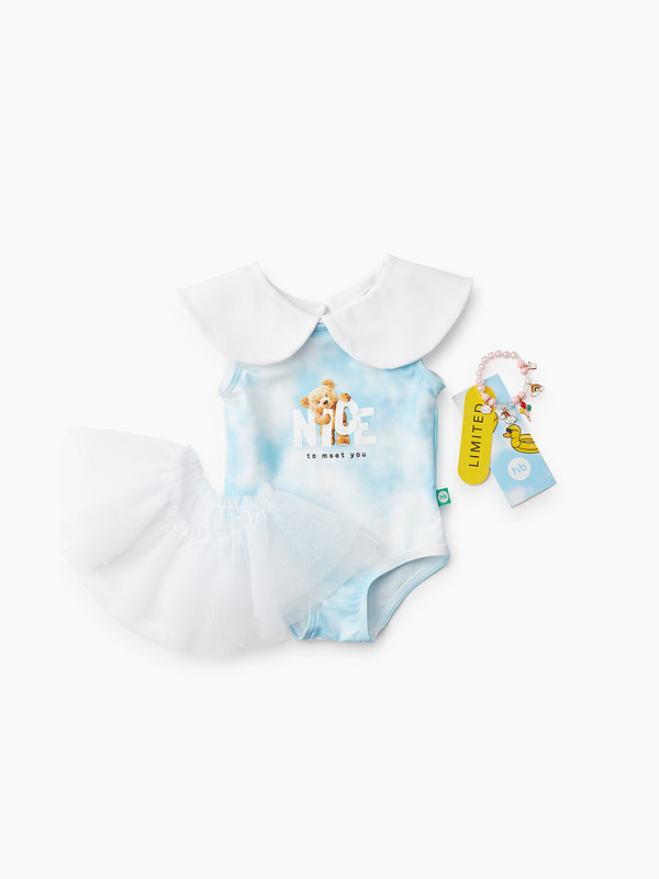 

Купальник слитный для девочек Happy Baby 50656 цв. белый; голубой р. 80, 50656