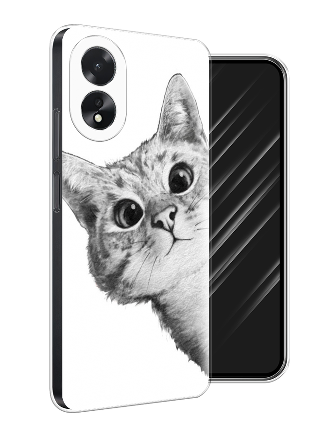 

Чехол Awog на Oppo A38 "Кот рисунок черно-белый", Черный, 2515350-1