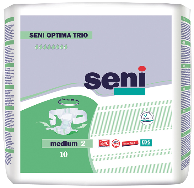 Подгузники для взрослых Seni Optima Trio Medium 70-105 см 10 шт.  - купить со скидкой