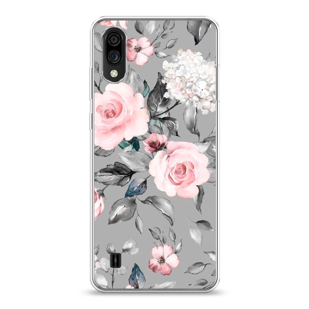 

Силиконовый чехол "Розы на сером" на ZTE Blade A5 (2020), 134950-8