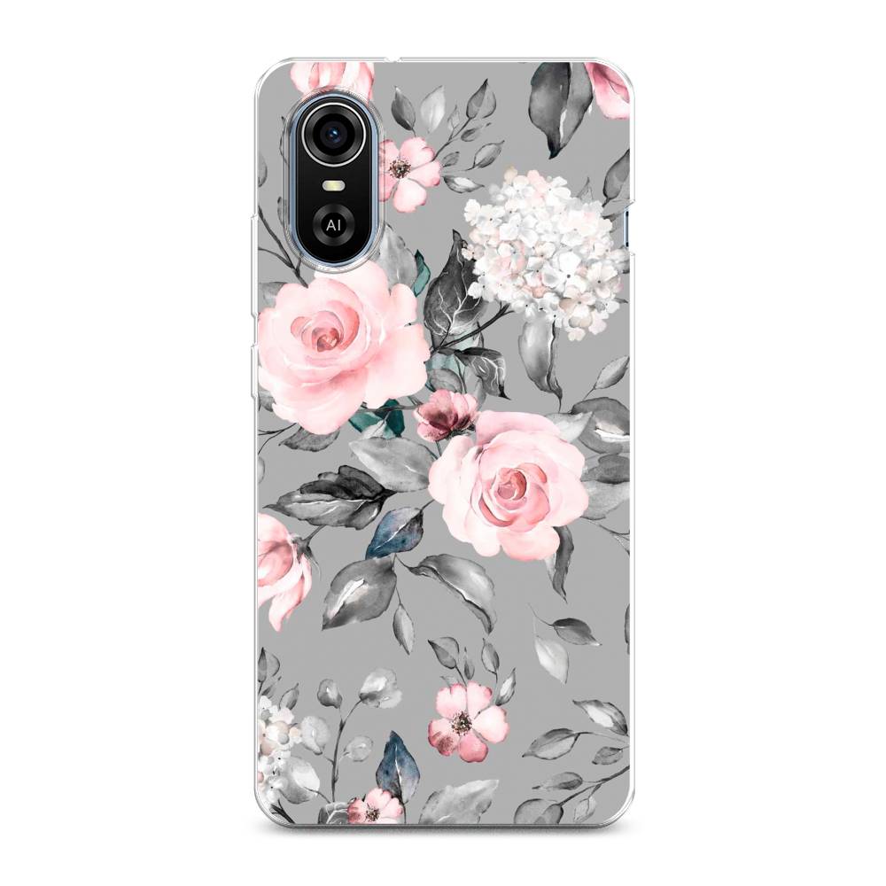 

Силиконовый чехол "Розы на сером" на ZTE Blade A31 Plus, 135750-8