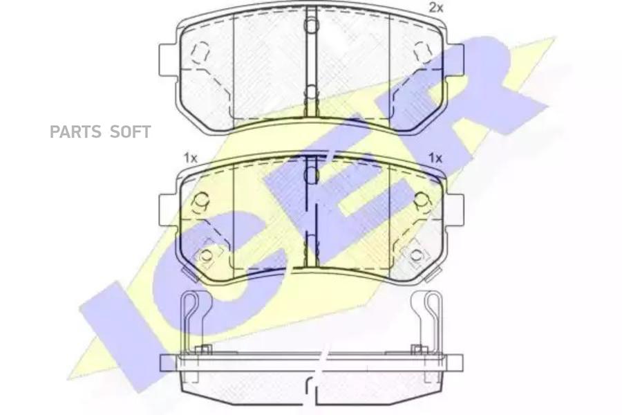 

Колодки Задние Kia Rio06-> /Kia Ceed/Hyundai I20/I30/Ix35 Icer 181712 Icer арт. 181712
