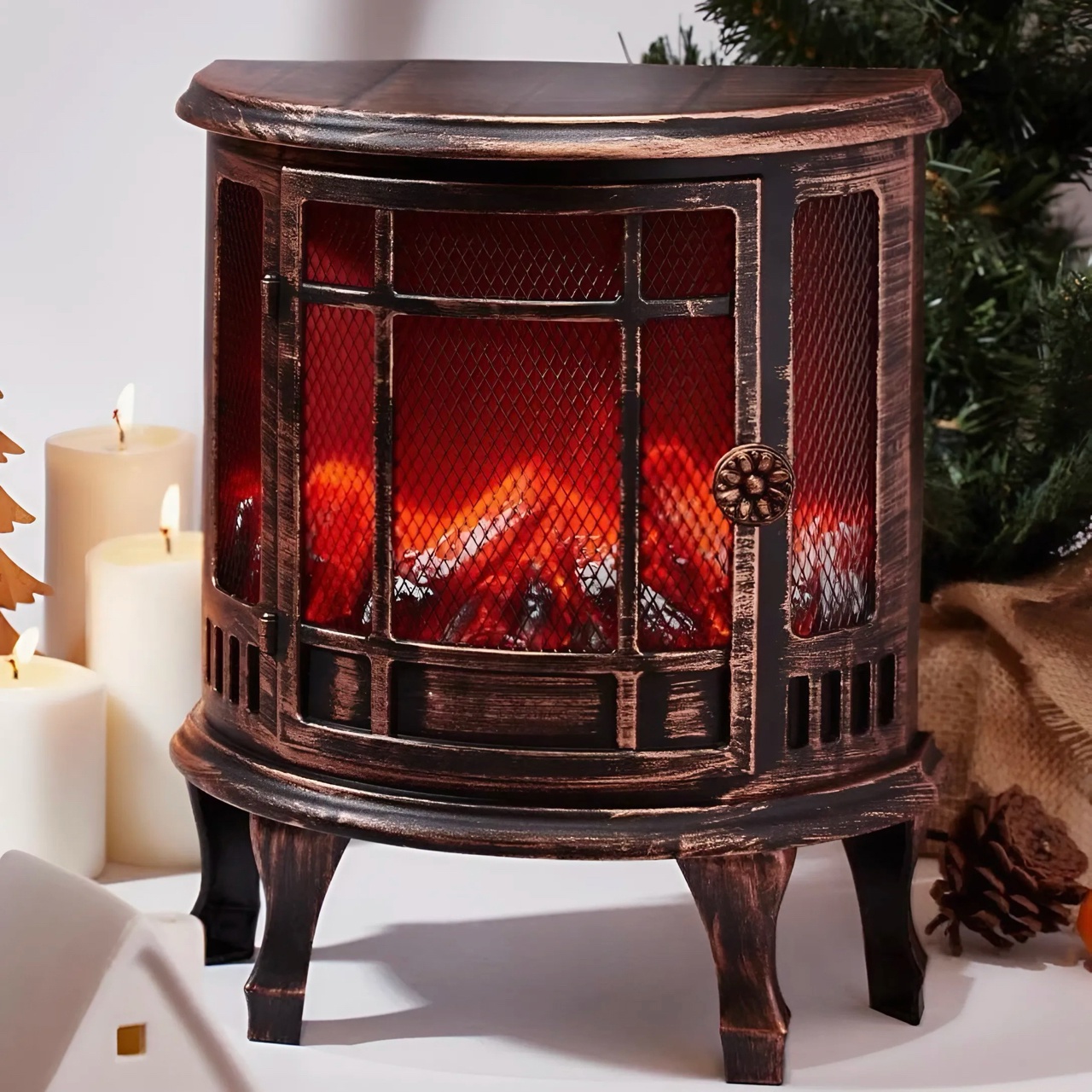 Камин светодиодный электрический Fireplace Lantern LED, 30х25х13