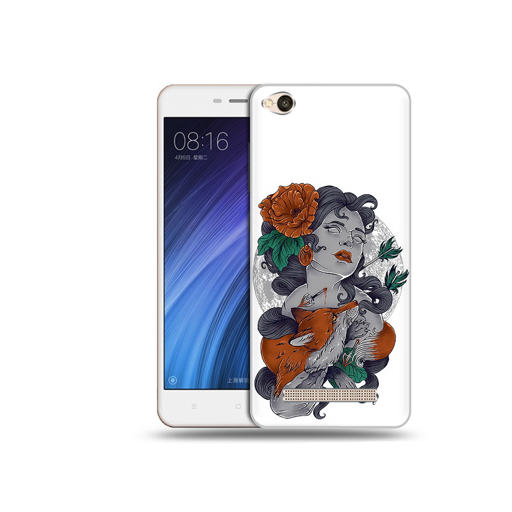 

Чехол MyPads Tocco для Xiaomi Redmi 4A темная девушка с лисой (PT46130.318.639), Прозрачный, Tocco