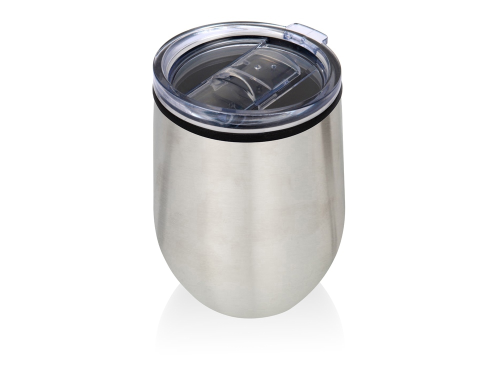 Термокружка Pot 330 мл, крышка-слайдер, внешнее покрытие из нержавеющей стали, серебристый