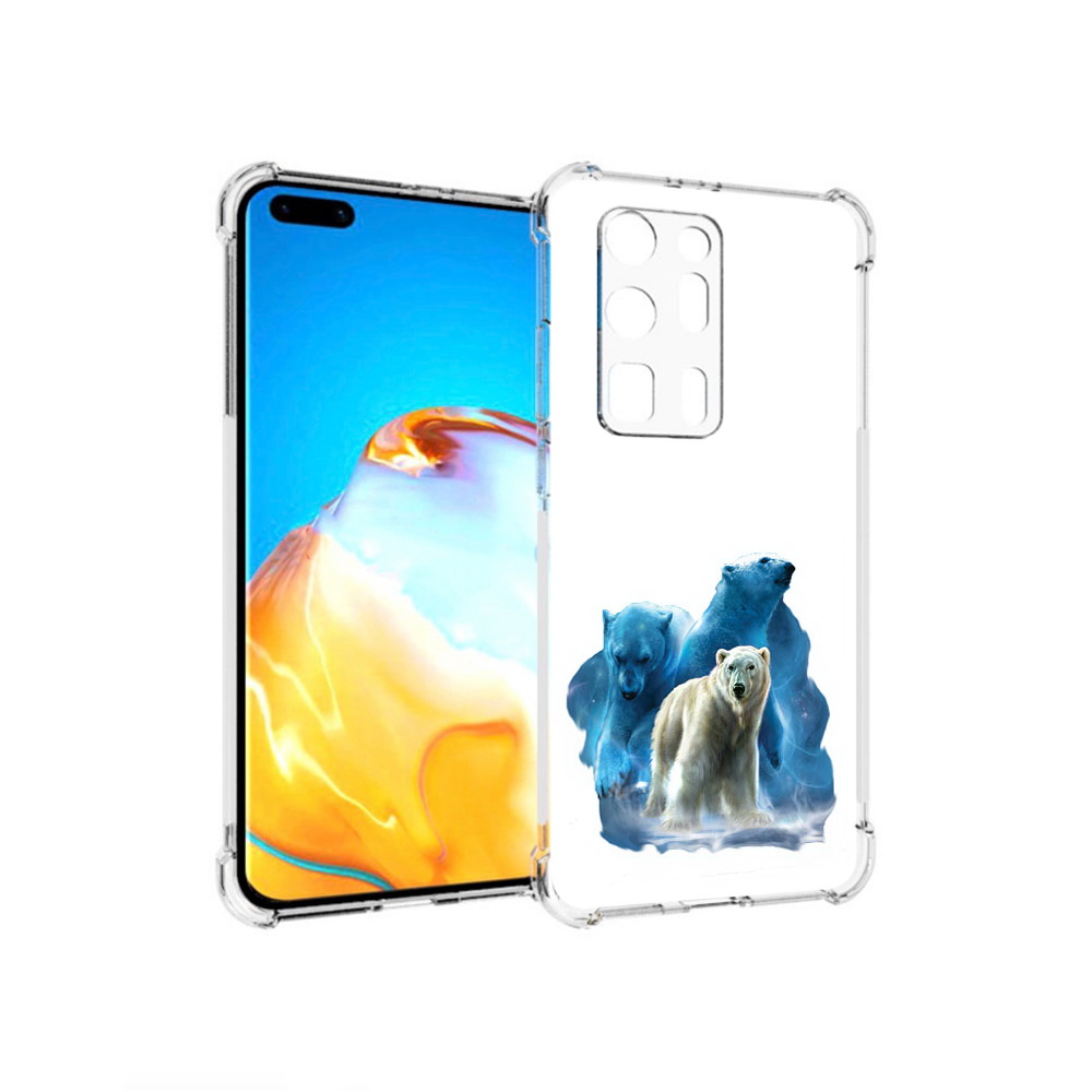 

Чехол MyPads Tocco для Huawei P40 Pro+ полярный медведь, Прозрачный, Tocco