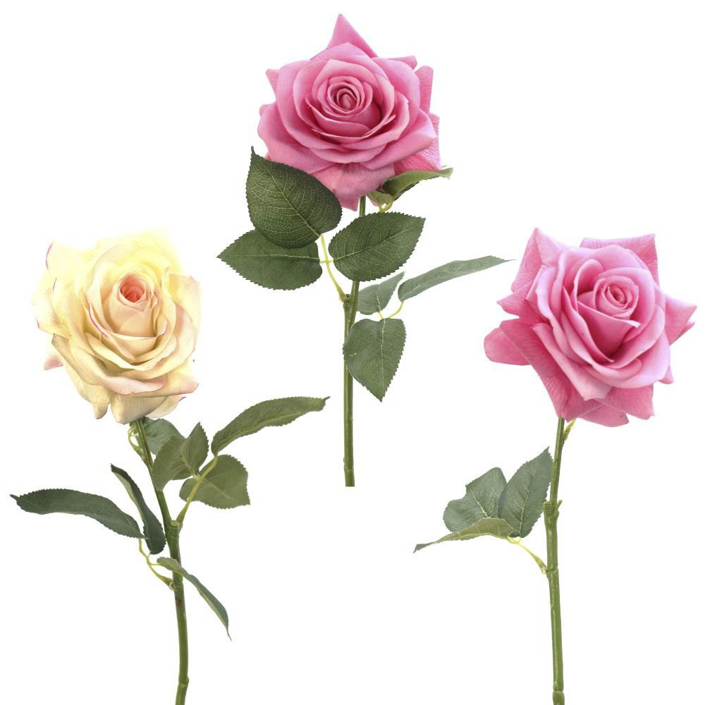 Цветок искусственный, Роза, L70 см, 1 вид из 7 - не набор KSM-262124