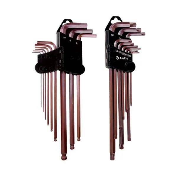 

AmPro Набор длинных Г-образных ключей Torx, T10-T50, 9 предметов T22960