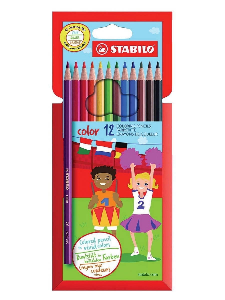 Цветные карандаши STABILO Color, 12 цветов