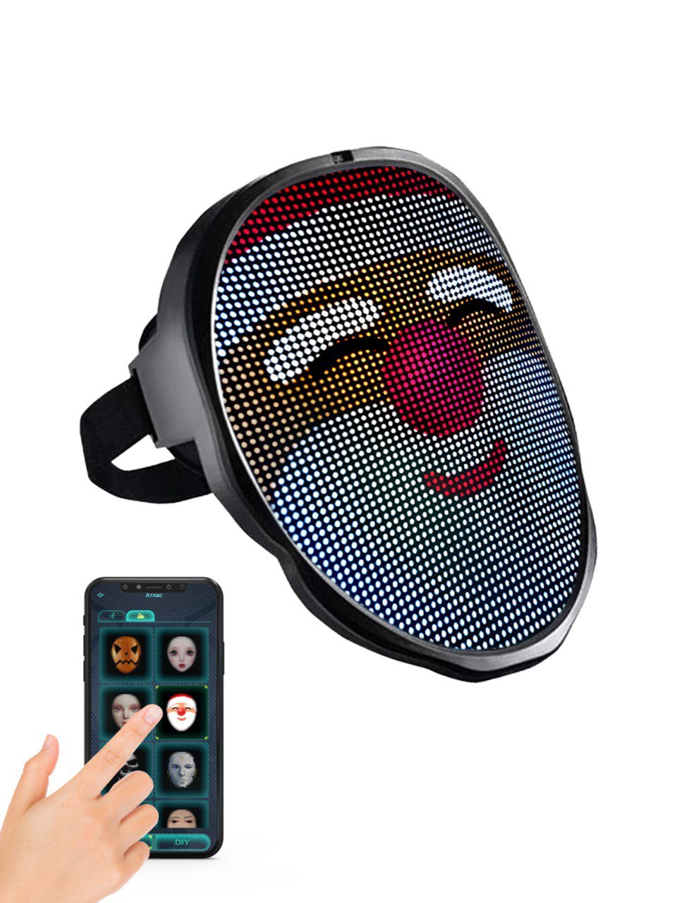 Маска Cyberpix с LED экраном 643FCCP21-01BK полнолицевая маска urm игра в кальмара распорядитель а1100463
