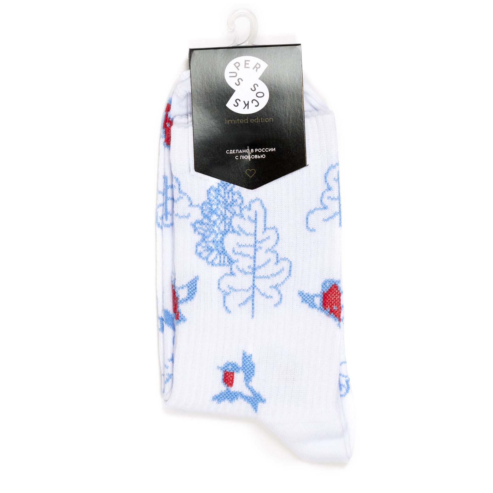 Носки унисекс Super Socks Зимний лес белые 35-40