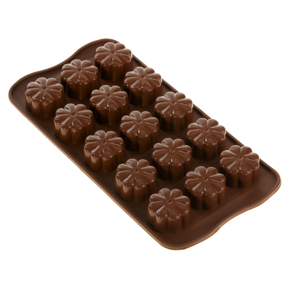 фото Силиконовая форма для шоколада, желе и льда, 15 ячеек (коричневый ) markethot