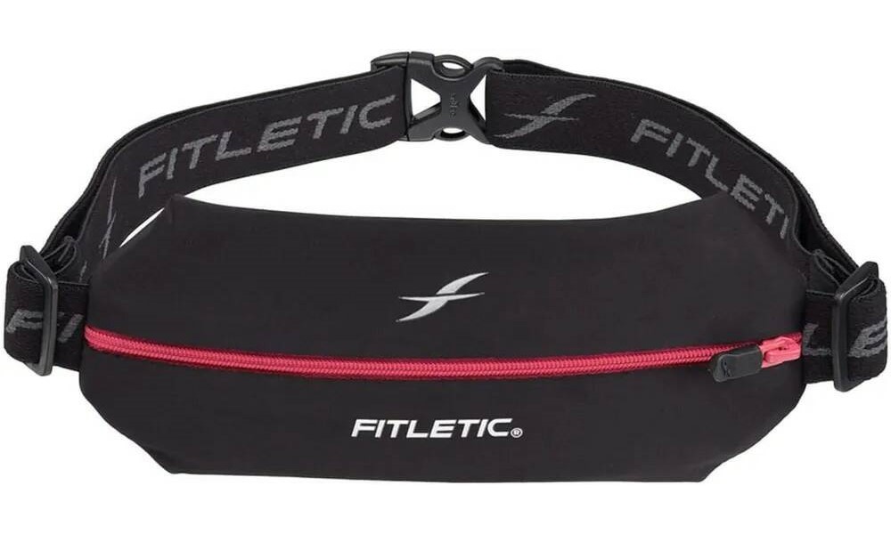 Беговая сумка на пояс Fitletic Mini Sport Belt черный/розовая молния