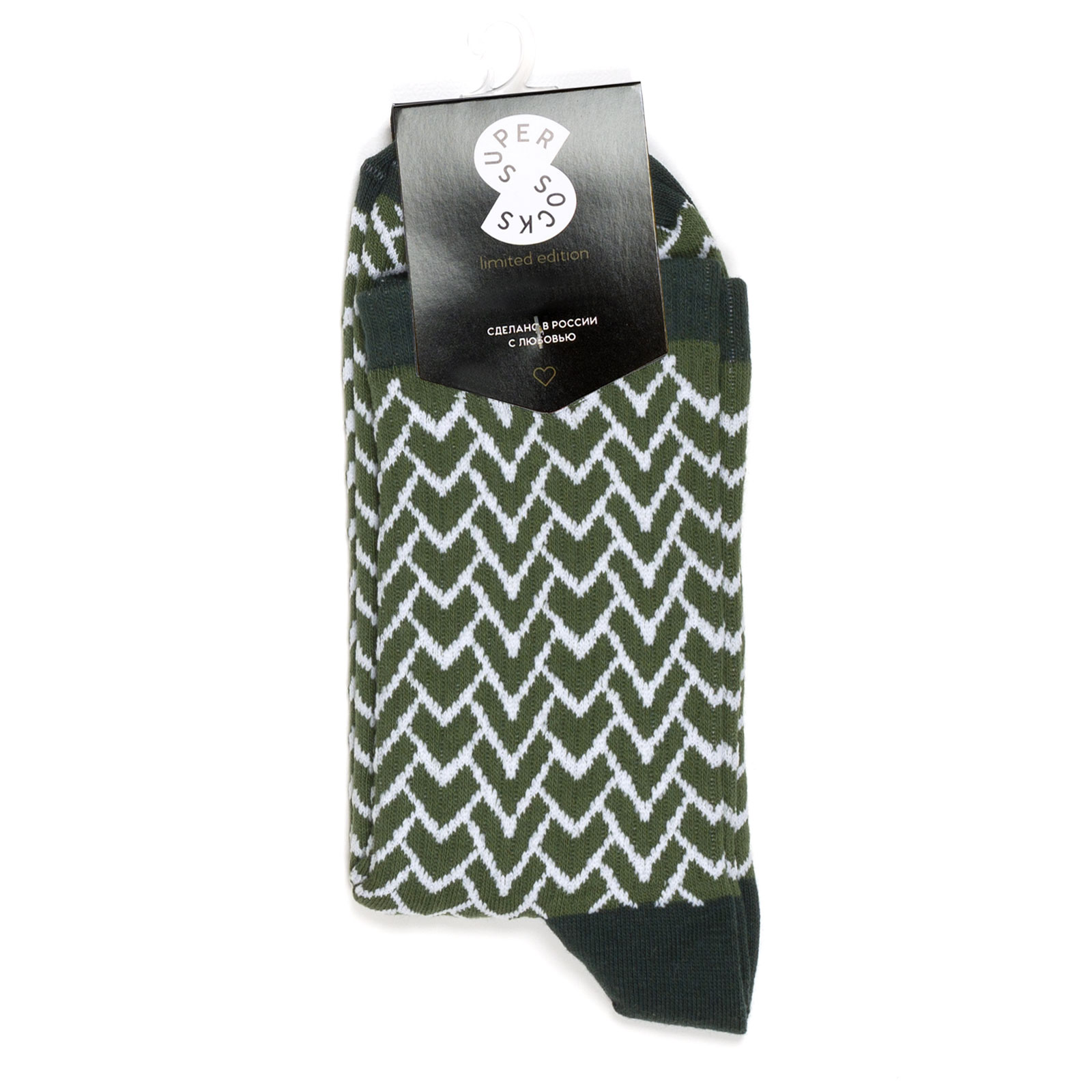 Носки унисекс Super Socks Ёлка зеленые 35-40